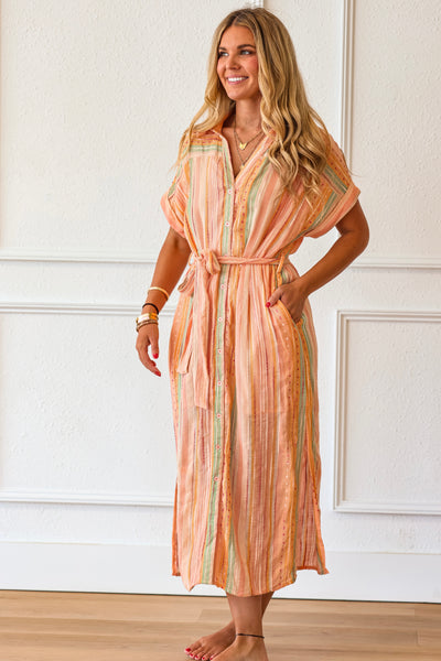 Painted Mesa Gauze Shirt Dress