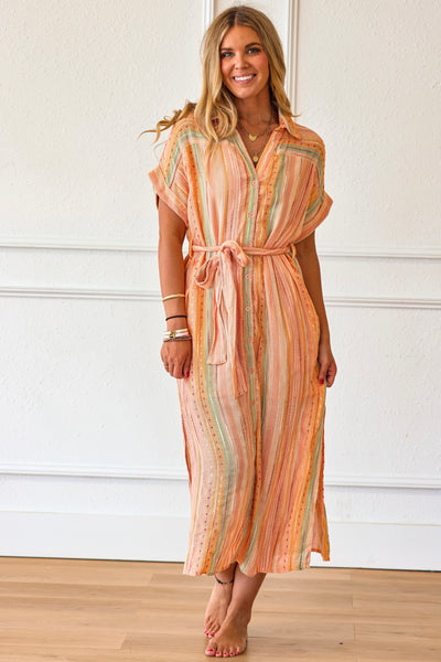 Painted Mesa Gauze Shirt Dress