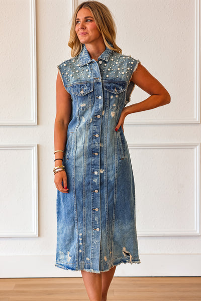 Pearl Earle Midi Dress + Maxi Vest