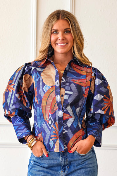 Adobe+Indigo Top