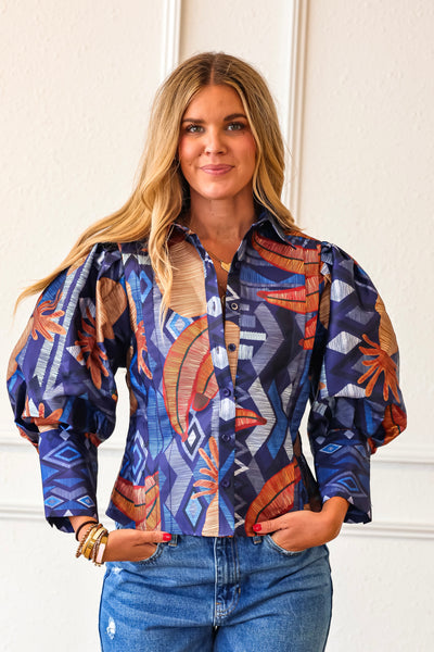 Adobe+Indigo Top