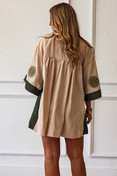 Field Psalm Smock Dress in Bay Leaf